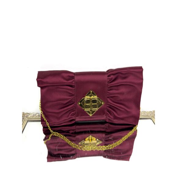 Bcbg Max Azria Silk clutch bag ,Very good condition,Burgundy, Silk, Burgendy Eve - Picture 2 of 9